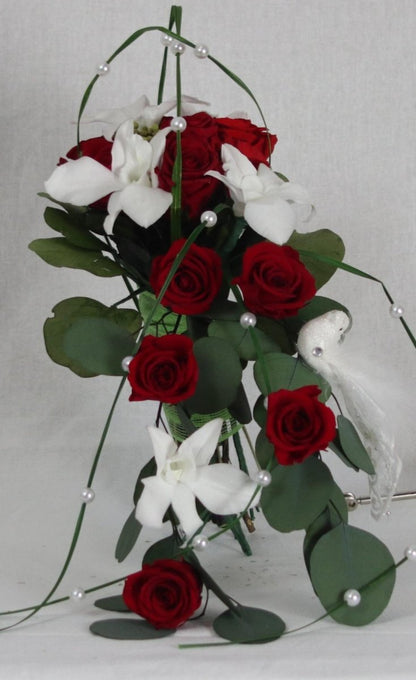 Bouquet de rosas y orquídeas eternas Floreate